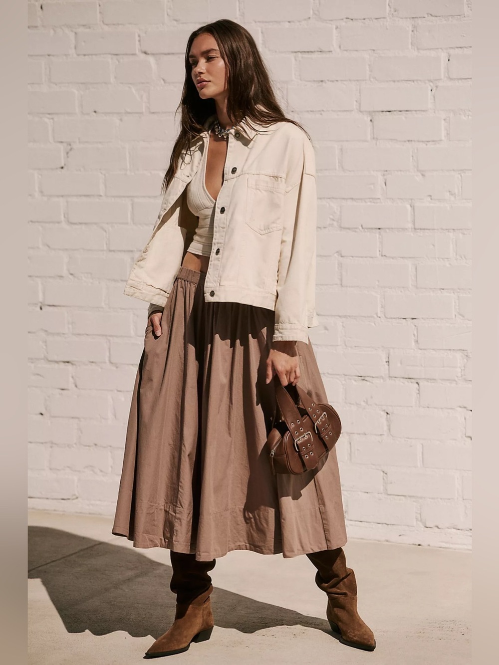 FREE PEOPLE Lowen Midi Skirt